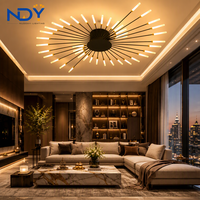 Plafonnier LED moderne nordique en spirale, style feux d'artifice, pour salon, chambre, villa