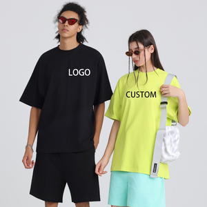 OEM/ODM Customized High Quality Unisex T-Shirt Drop Shoulder Streetwear Tshirt Logo Print Blank Design <b>Neck</b> Custom T Shirt - Product Image 1