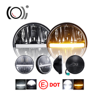 Großhandel Günstigstes Front fahr licht 30W Halo Ring DRL 7 "Zoll Motorrad H4 H13 Adapter LED Scheinwerfer für Jeep