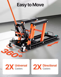 Cric hydraulique portable à 4 roues pour moto, capacité de charge de 1500 lb, hauteur maximale de 15 pouces, levage à ciseaux actionné au pied - Product Image 6