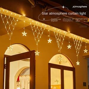 ใหม่ IP65กลางแจ้งกันน้ำคริสต์มาสแอลอีดีเจ็ดสีสามเหลี่ยมตกปลาสตริงโคมไฟแสงดาวน้ำแข็งแถบม่าน - Product Image 1