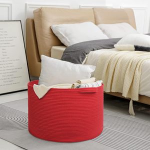 Wholesale Cute Round <b>Woven</b> <b>Basket</b> Cotton Rope Toy <b>Basket</b> Storage Bins for Organizer - Product Image 5