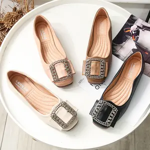 High quality size 33-43 dress shoes ladies comfortable drive pregnant shoes wide width leather flat shoes