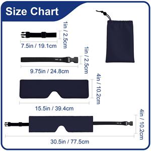 Masque oculaire lesté en flanelle tricotée douce 100% occultante avec sangle élastique réglable pour un sommeil profond et confortable, couleur et logo personnalisables - Product Image 6