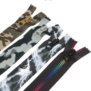 YNS 3 #5 #8 # Camo su geçirmez naylon fermuar isı transferi kapalı sonu 80cm fermuar giysi durumda fermuar