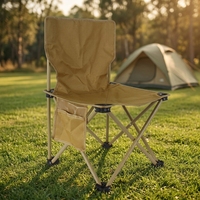 Chaise de camping pliable en alliage d'aluminium léger, fabrication OEM, avec poche latérale en tissu Oxford, siège de pêche extérieur