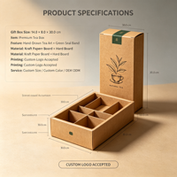 Boîte pliante en papier kraft personnalisée pour l'emballage de feuilles de thé et de sachets de thé