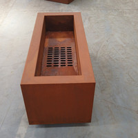 Brasero d'extérieur carré en acier Corten pour bois, foyer de jardin, patio, cour, chauffage extérieur, taille personnalisable