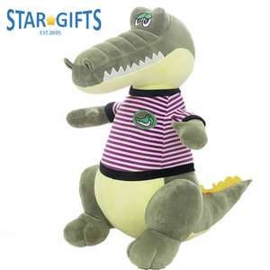 Peluche crocodile vert olive, peluche avec dessus rayé amovible, compagnon câlin durable pour tous les âges - Product Image 3