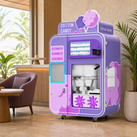 Mesin Penjual Permen Kapas Otomatis Pintar dengan Lengan Robot dari Baja Tahan Karat dan Fungsi SDK untuk Penggunaan Komersial di Mal dan Tempat Wisata.