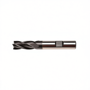 Ttake Standard Hss Co Ta1416 End Mill TiAln Coated 30 Degree Helix 4 <b>Flute</b> For Finishing With Weldon Shank - Product Image 2