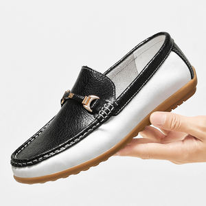 2323-4 2025 Recién llegado, zapatos de cuero genuino para hombres, zapatos casuales, zapatos náuticos con bloqueo de <span class=keywords><strong>Color</strong></span> - Product Image 6