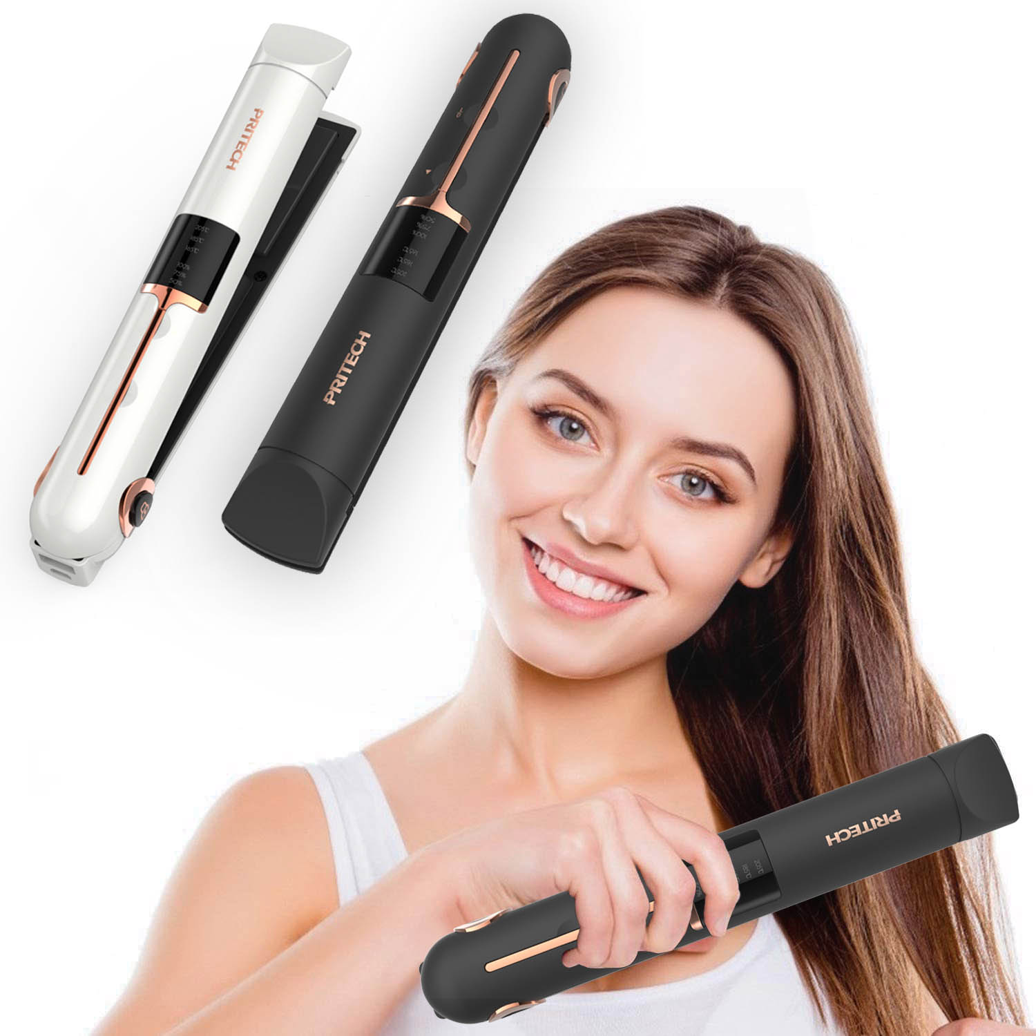 Выпрямитель для волос PRITECH с блокировкой, портативный дешевый выпрямитель для волос с Usb-зарядкой