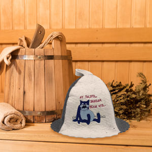 Chapeau de sauna en laine épissée bicolore unisexe de haute qualité Chapeau de sauna isolé par fabricant professionnel - Product Image 3