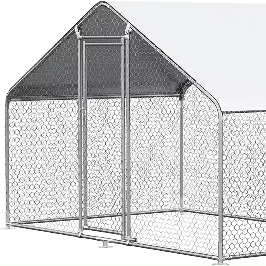 Gallinero grande de Metal para pollos/bolígrafo para jaula para aves de corral 6/10 con cubierta impermeable para conejos y patos