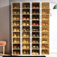 멀티 계층 플라스틱 신발 랙 캐비닛 주최자 스토리지 방수 신발 스토리지 캐비닛 플라스틱 신발 상자 현대