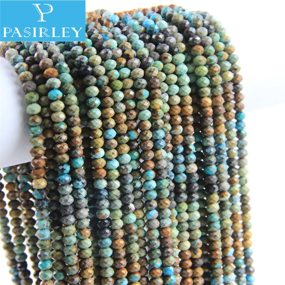 Pasirey Wholesale Natural Turquoise Stone Abacus Beads Loose Beads Gemstone Beads Raw Turquoise