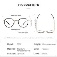 Lunettes optiques de luxe ultra-légères en titane à motif uni pour hommes, style classique, monture dorée, montures de lunettes diamantées