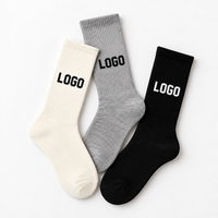 Chaussettes personnalisables mi-mollet, tissu doux couleur crème, jacquard artistique dessin animé personnalisé, supporte la personnalisation du logo OEM