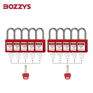 BOZZYS 10個または20個6 * 38MMスチールビーム安全ロック南京錠、同様にキー付き産業機器のオーバーホールに適しています