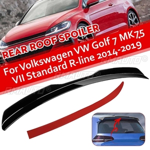 Pour Volkswagen VW Golf 7 MK75 VII GTI R-Line 2014-2019 Aileron de toit arrière peint en noir brillant carbone - Product Image 1