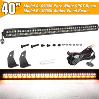 Double mode d'éclairage de 40 pouces avec faisceau de câbles Barre lumineuse LED blanche ambre