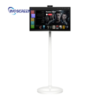 Écran tactile portable INGSCREEN HD 1080 avec LED blanches, WiFi, Android, Smart TV, tablette, moniteur sur pied