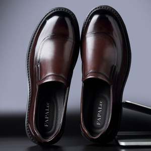 Chaussures pour hommes en cuir de vachette de style britannique haut de gamme, mi-mollet, décontractées, confortables, à enfiler, pour l'automne - Product Image 1