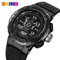 Skmei 2227 Quartz électronique Double affichage horloge montres numériques hommes bracelet en Silicone mâle LED montre Sports de plein air montres pour hommes