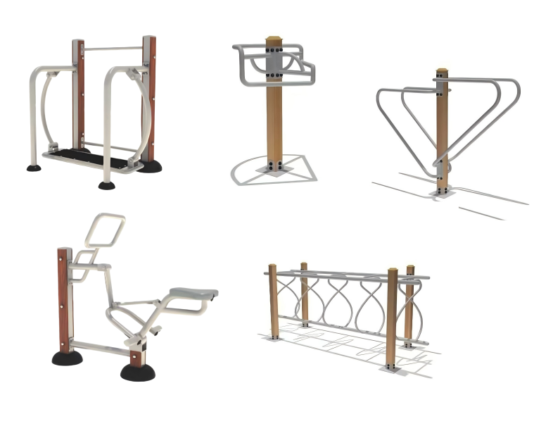 Outdoor Fitness Equipment Plastic Wood Park Fitness Gear