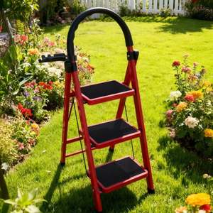 Nouvelle échelle domestique pratique, pliable, 2-6 marches, double usage, avec marchepieds larges - Product Image 3