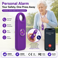 Dispositif d'alarme SOS pour personnes âgées avec fonction d'appel Bluetooth, alarme de sécurité personnelle rechargeable avec lumière LED