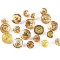 18MM 20MM 22MM 24MM 25MM Kancing Logam Vintage Emas dengan Motif Lingkaran Timbul untuk Pakaian Kancing Jahit Logam