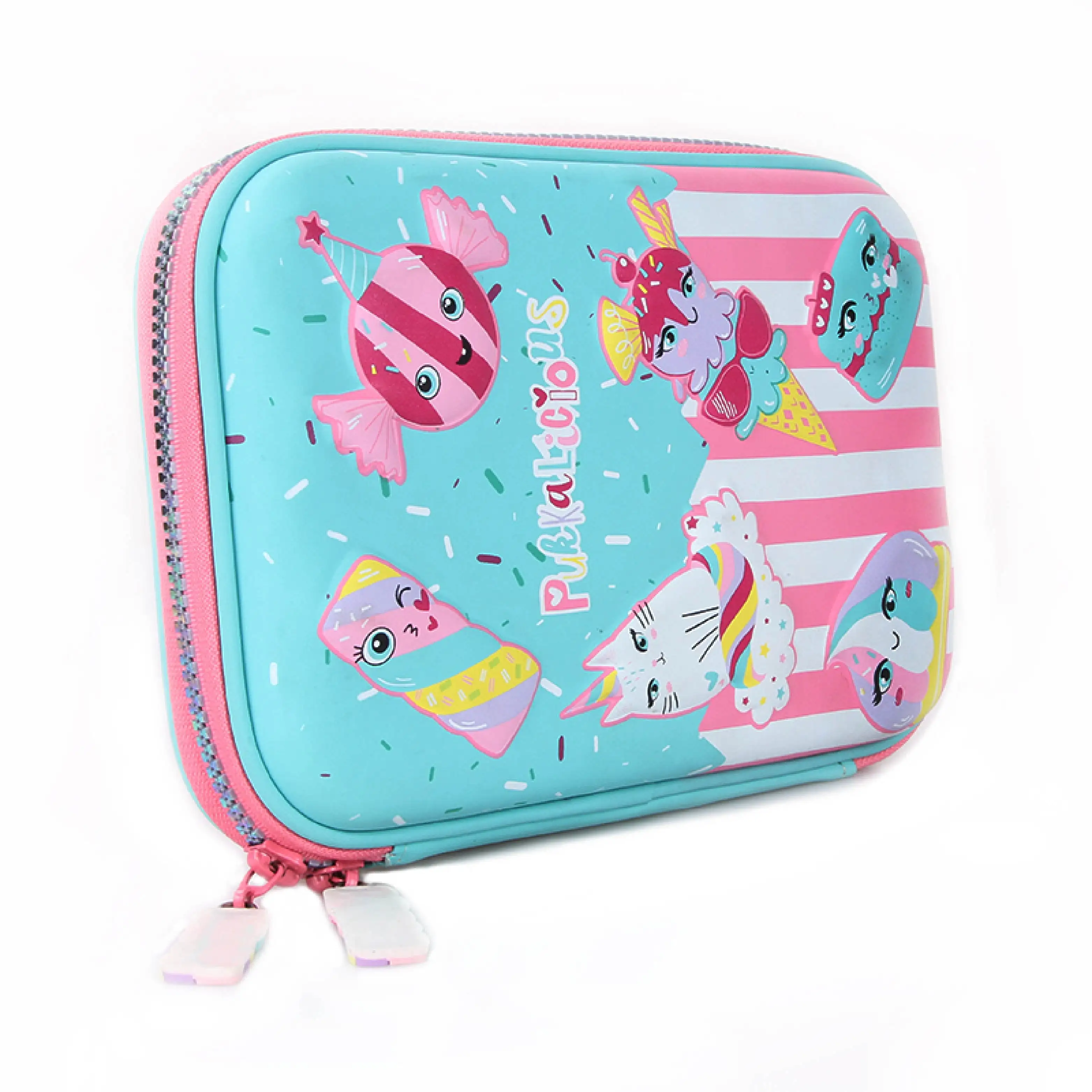 2023 Fashionable Cute Cartoon 3D Stationery Storage Box Large Capacity Three-Dimensional Square Waterproof Student Pencil Case
