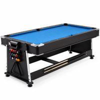 Table de jeu multisports 4-en-1 d'intérieur (billard, hockey sur air, tennis de table) avec poches en PVC pour enfants et adultes, idéale pour les fêtes de famille et les salles de jeux à domicile