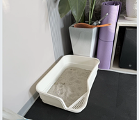 Rampe d'apprentissage pour chaton à l'usage de la litière, mini toilette couverte en plastique pour chat, écologique, grande capacité, facile à nettoyer, pelle offerte