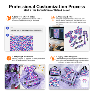 Conjunto de Arnés Personalizado para Perro con Diseño de Logotipo, Collares y Correas Ajustables, Arnés de Paso para Cachorros, Productos para Perros - Product Image 4