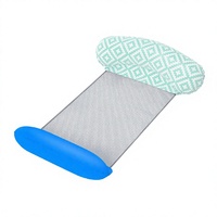 Hamac gonflable en PVC prêt à être expédié avec filet, dossier pliable double usage pour chaise longue flottante intérieure/extérieure