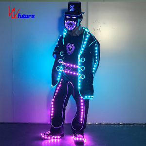 <span class=keywords><strong>Costume</strong></span> lumineux de danse à barbe à LED fluorescente pour hommes unisexe avec fibre optique pour costumes de danse - Product Image 3