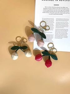 PU Leather Cute Cherry <b>Key</b> <b>Chain</b> Fashion Charm Pendant for Bag Women Car <b>Key</b> Holder Traveling Gift Keychain - Product Image 3