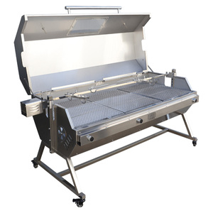 Lò nướng quay xiên gas có nắp che - kiểu Santa Maria dùng gas hoặc than, chuyên nướng thịt cừu, thịt heo, BBQ công nghiệp - Product Image 5