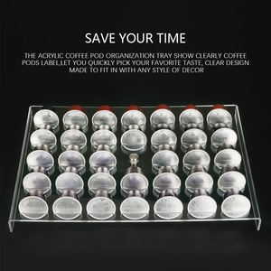 Porte-dosettes de café en acrylique transparent personnalisé plateau organisateur organisateur de capsules pour 15 dosettes comptoir ou tiroir de stockage - Product Image 5