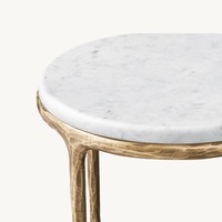 Table basse moderne personnalisée avec base en métal et plateau en marbre pour le mobilier de salon