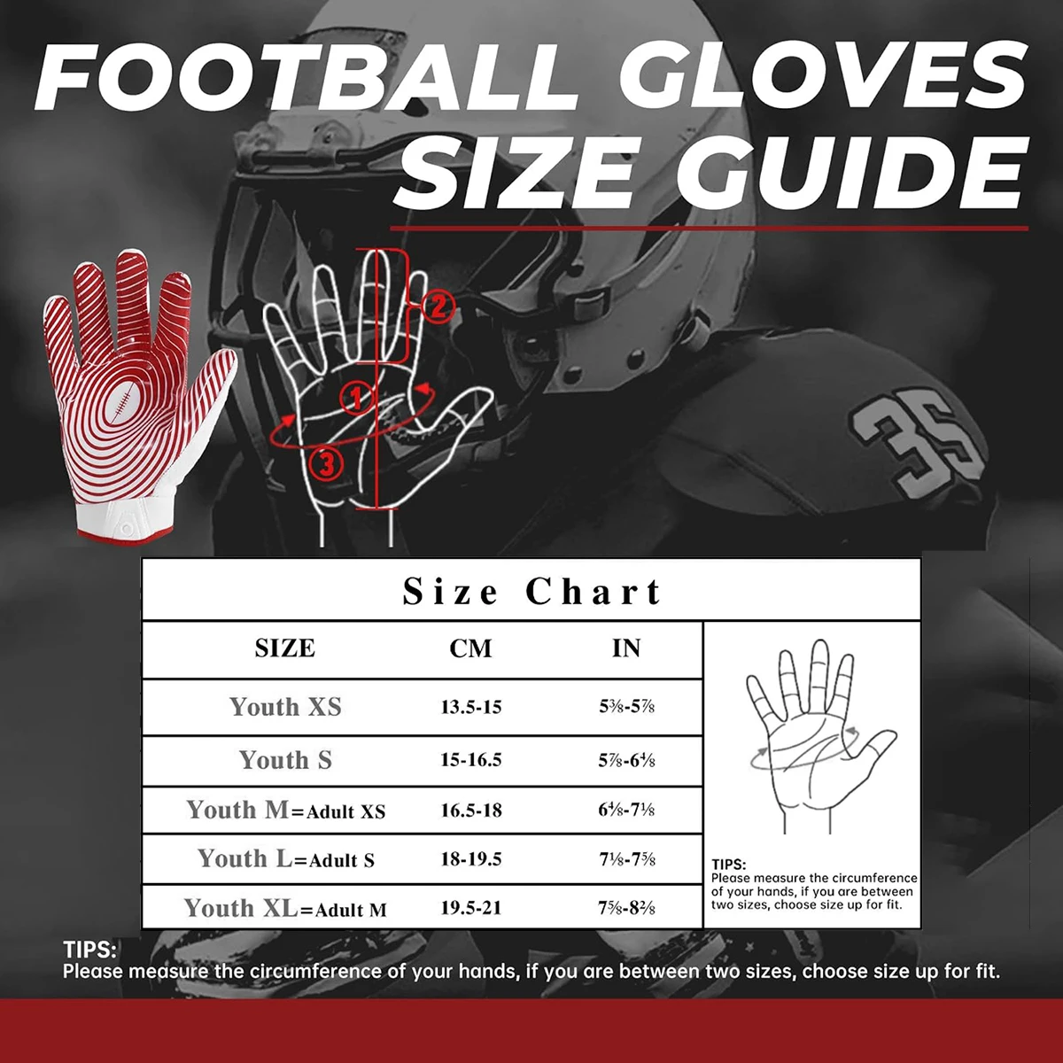 Handschuhe American Football Gloves Receiver Sticky Grip Football Gloves  Graloky Football Gloves Ultra Sticky Silicone Palm