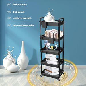 <b>Slim</b> Rolling <b>Storage</b> Cart with Wheels ExpandableNarrow Space Organizer Adjustable Utility Rack for Kitchen Bathroom Laundry Room - Product Image 5
