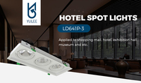 Luminaire encastré carré triple rotatif pour comptoir de café et buffet, éclairage mural intérieur symétrique et chaleureux