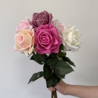 CM-DC057 Op voorraad Hoge Kwaliteit Lange Steel Roos Nude Roze Roos Real Touch Bloemen Voor Huis Bruiloft Feest Decoratie