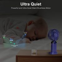 Ventilateur portable pliable mini USB rechargeable 5 vitesses alimenté par batterie pour camping-car/voiture/extérieur, design mignon, format de poche