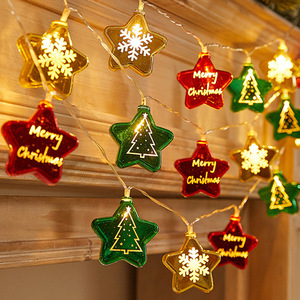 New Arrival Battery Christmas Star LED Light <b>String</b> Home Courtyard Decoration Christmas Tree Hanging Ornament Party Manual - Product Image 2