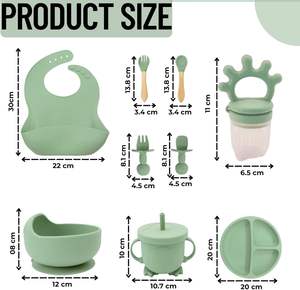 Meilleures ventes 2026 : Ensemble d'alimentation pour bébé 13 pièces, comprenant bol à ventouse, assiette, cuillère, fourchette, bavoir réglable, en silicone de qualité alimentaire sans BPA, pour 0-12 mois - Product Image 2